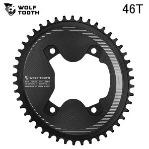 WolfTooth EtgD[X Oval 110 BCD Asymmetric 4-Bolt Aero Chainrings for GRX Cranks Drop-Stop ST 46T