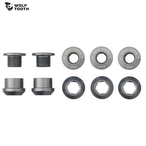 WolfTooth �E���t�g�D�[�X Set of 5 Chainring Bolts+Nuts for 1X - 5 pcs. gunmetal 6mm