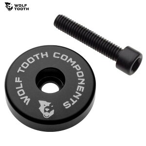 WolfTooth �E���t�g�D�[�X Ultralight Stem Cap with Integrated 5mm Spacer Black