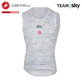 【マラソン全品P2倍】＜春の感謝祭＞【5(日)迄!P20倍】[★クリアランス★]【即納】CASTELLI 7096 TEAM SKY PRO MESH SLEEVELESS カステリ プロ メッシュ 袖なしベースレイヤー