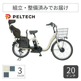子供乗せ自転車 電動アシスト自転車 PELTECH(ペルテック) ヘッドレスト付チャイルドシート搭載TDH-408L 20インチ TDH-408L-C1-8 【通常3~5営業日で出荷】