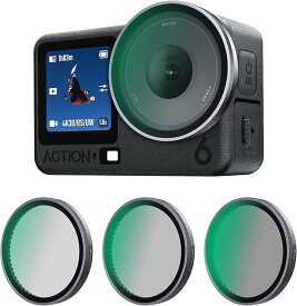 CYNOVA 期間限定 2,799円 Osmo Action 6 フィルター ND8+ND16+ND32 3枚セット 対応 DJI Osmo Action 6 NDフィルター 減光フィルター 多層コーティングHD光学ガラス 高屈折率 レンズ保護 装着簡単 Osmo Action 6 アクセサリー