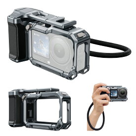CYNOVA DJI Osmo Action 6 用 グリップキット アルミ合金ケージ 保護フレーム付き カメラグリップ ストリート撮影グリップセット 三脚 自撮り棒 補光ライト マイクなど接続可能 Osmo Action 6 アクセサリーに対応