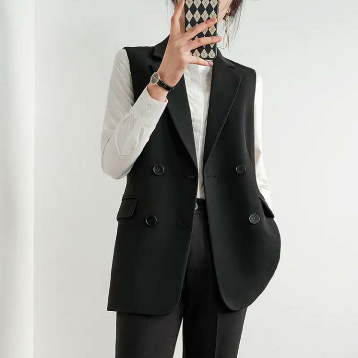 楽天市場】ジレ ロング トップス 秋冬 テーラード レディース 30代  