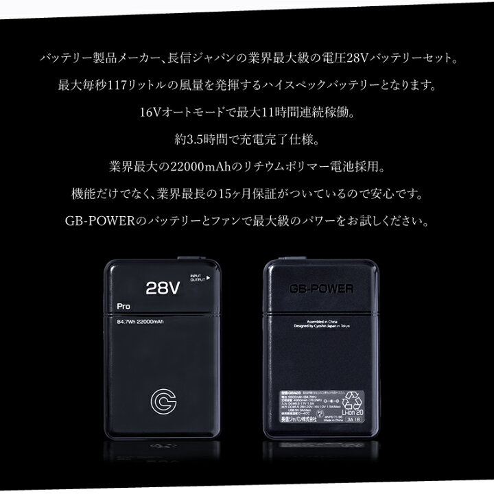 楽天市場】バッテリーセット 28V GB-POWER 長信ジャパン GB428 2025年 