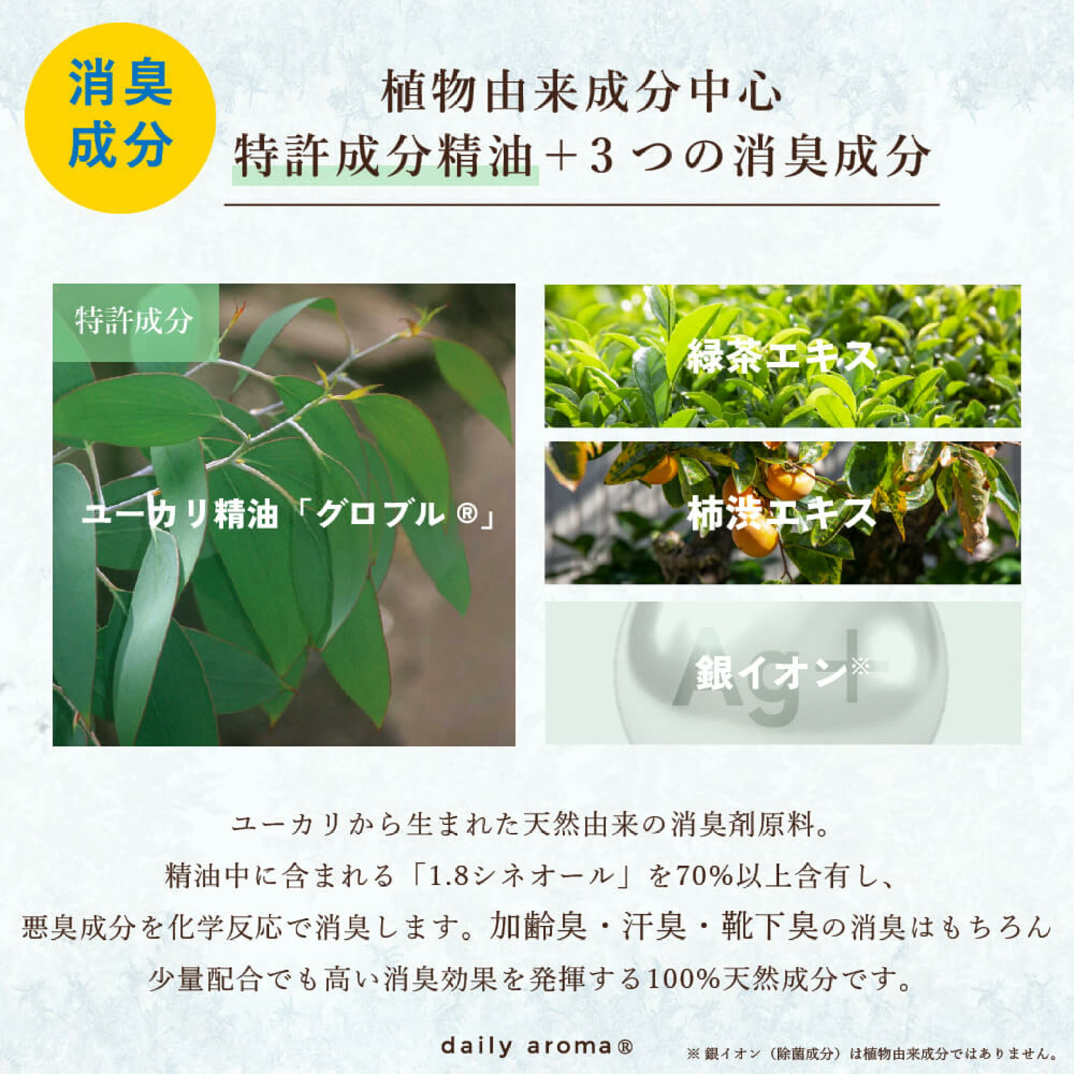 植物由来成分中心 特許成分精油＋3つの消臭成分
