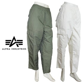 【ALPHA INDUSTRIES】アルファ インダストリーズ イージーカーゴパンツ ワイドストレート 綿麻 リップストップ メンズ ミリタリー