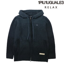 【1PIU1UGUALE3 RELAX】 ウノピゥウノウグァーレトレ リラックス パーカー ジップ フーディ ニットパーカー グラデーション シルバーロゴプレート セットアップ可 メンズ