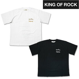 【KING OF ROCK】キングオブロック Tシャツ 半袖 カットソー ED HARDY エドハーディ コラボ OLD ENGLISH プリント メンズ
