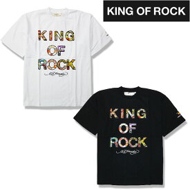 【KING OF ROCK】キングオブロック Tシャツ 半袖 カットソー ED HARDY エドハーディ コラボ KING OF ROCK プリント メンズ ユニ