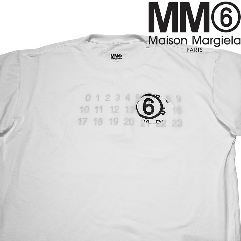 【MM6 Maison Margiela】メゾンマルジェラ Tシャツ 半袖 カットソー S/S 穴あき カレンダーロゴ メンズ ユニ | DBLAND