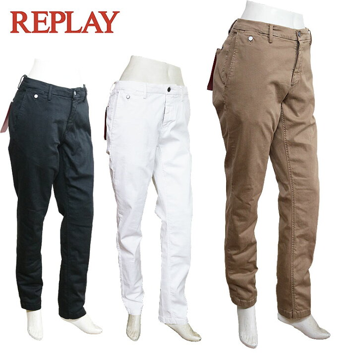 楽天市場】【REPLAY】リプレイ チノパンツ コットンパンツ Hyperflex 