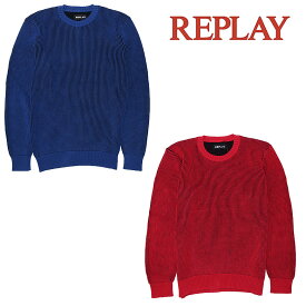 【REPLAY】リプレイ セーター ポリッシング コットン クルーネック 秋冬 CREWNECK COTTON PULLOVER SWEATER メンズ カジュアル