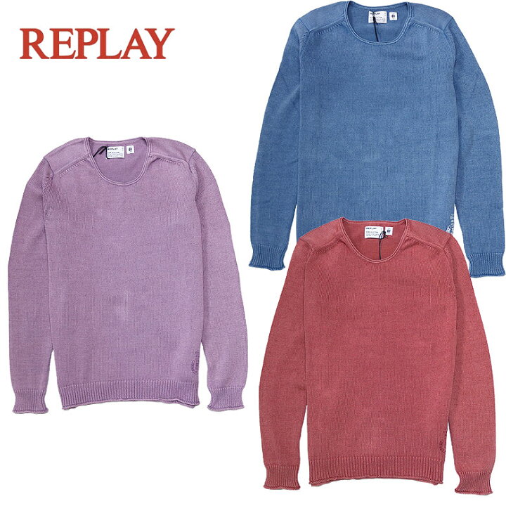 楽天市場】【REPLAY】リプレイ ニット KNIT 長袖 メンズ カジュアル 