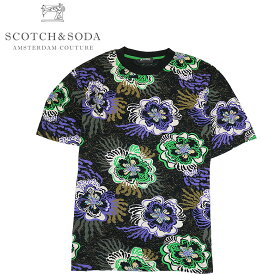 【SCOTCH&SODA】スコッチアンドソーダ 半袖 Tシャツ カットソー フラワープリント シンプル メンズ