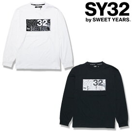【SY32】エスワイ Tシャツ 長袖 カットソー ロンTee スウィートイヤーズ LOGO MIX BOX プリント イタリアンカジュアル メンズ