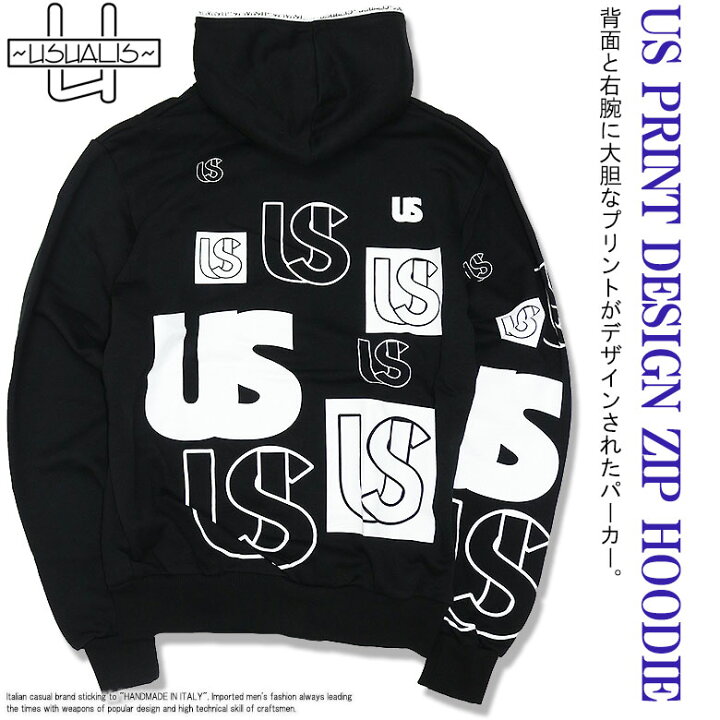 楽天市場】【USUALIS】ウザリス パーカー フーディ ジップアップ US 