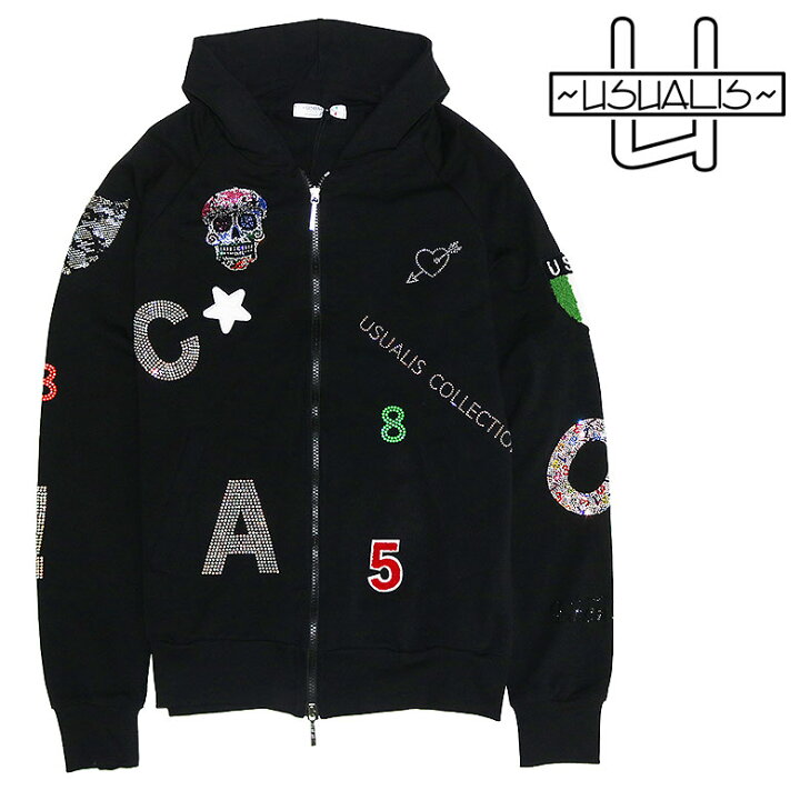 楽天市場】【USUALIS】ウザリス パーカー フーディー HOODIE ジップ  