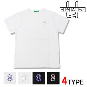 �yUSUALIS�z�E�U���X T�V���c ���� �J�b�g�\�[ RHINESTONE DESIGN S/S T-SHIRT NO8 �i���o�[ ���C���X�g�[�� �X���� �����Y �C�^���A�u�����h