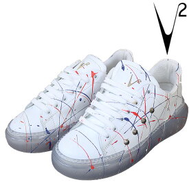 【v2brand】ブイツー スニーカー シューズ 靴 ペイント おしゃれ メンズ ホワイト メンズ