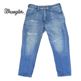 【Wrangler】ラングラー テーパードクロップドダメージデニムTapered Cropped Denim JEANS ダメージジーンズ クラッシュデニム DENIM ダメージ加工 メンズ 春夏