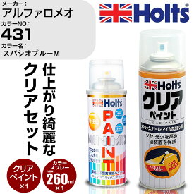 車 塗装 スプレー アルファロメオ 431 スパシオブルーM Holts ペイントスプレー+クリア(MH11604)セット ホルツ MINMIX ミニミックス カラースプレー オーダーカラー【TU&SP】 (スプレー+クリア)