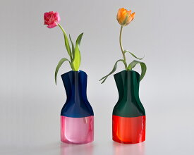 [D-BROS公式サイト] Flowervase　フラワーベース　ビニール製の花瓶　ツートンカラーのデザイン 2TONE-PR　一輪挿し　花器　プチギフト　おしゃれ／D-BROS