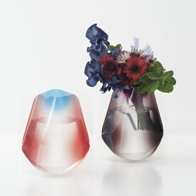 [D-BROS公式サイト] Flowervase　フラワーベース　ビニール製の花瓶　ミニブーケにぴったり　ショートサイズ　花器　おしゃれ　美しいグラデーションのデザイン 713F-RBS／D-BROS