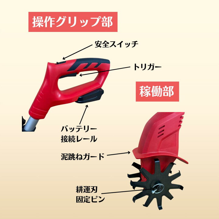 楽天市場】【☆DIY工具シリーズ累計販売約20万台達成☆】耕運機 充電式 