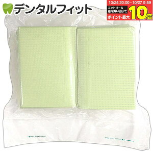 【★エントリーと店内3点購入でP10倍(10/24 20:00-10/27 9:59迄)】リセラ紙エプロン Vパック グリーン 1個(100枚)3層片面防水・エンボス加工 【送料無料】