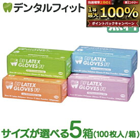 【★ポイント5倍 9/18 0:00-23:59】New DF ポリマーラテックスグローブFT ノンパウダー 5箱セット(100枚入/箱) 【送料無料】