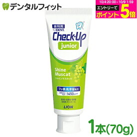 【★エントリーでポイント5倍 10/9 1:59迄】歯磨き粉 子供 チェックアップ LION Check-up junior シャインマスカット フッ素1450ppmF 1本 (70g) フッ素高滞留処方 ／ ライオン DENT kodomo