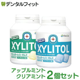 【★店内全品ポイント3倍(2/16)】【送料無料】オーラルケア キシリトールガム 歯科用 ボトルタイプ 2個セット 153g(90粒相当) クリアミント/アップルミント ボトルガム