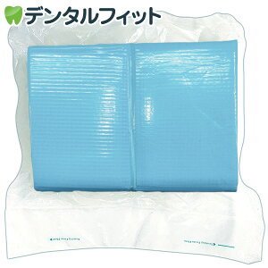 リセラ紙エプロン Vパック ブルー 1個(100枚)3層片面防水・エンボス加工 【送料無料】