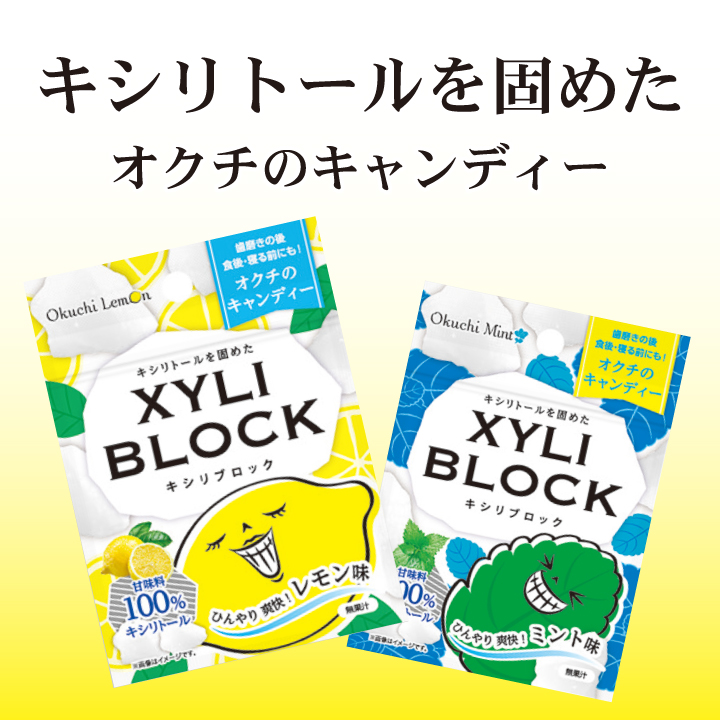 オクチシリーズ キシリブロック ミント味 1袋(22g) XYLI BLOCK キャンディ キシリトール100％ 甘味料 あめ・ミント・ガム 