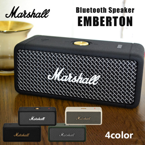 Marshall スピーカー EMBERTON BLACK CREAM <br>BLACKBRASS FOREST   マーシャル エンバートン <br>[Bluetooth 高音質 小型 ポータブルスピーカー <br>IPX7防水仕様 防水 ワイヤレス iPhone <br>スマートフォン bluetooth5.0] <br>