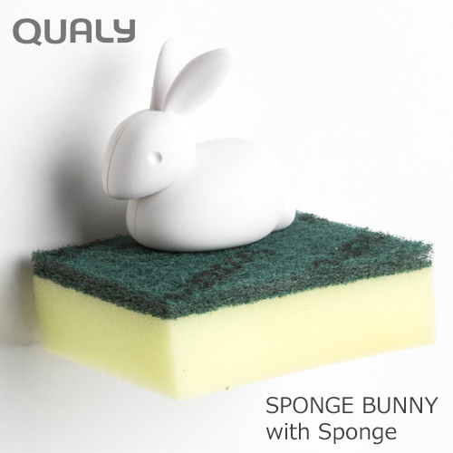 クオリー スポンジ バニー QUALY Sponge Bunny スポンジホルダー オンライン限定商品 5％OFF スポンジ入れ キッチン スポンジラック あす楽対応 スポンジ置き