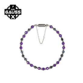 Dr.ガウスX＜Kikyou／キキョウ＞ アメジスト 2月誕生石 管理医療機器 腕用磁気アクセサリー メンズ こり 血行改善 医療機器認証 日本製 ビジネス 健康アクセサリー ギフト プレゼント 母の日 父の日 誕生日 おしゃれ シンプル スーツ対応 スタイリッシュ ユニセックス