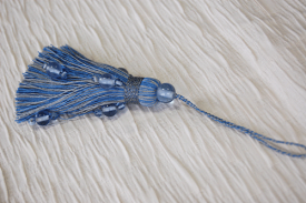 OPALINE　キータッセル【フランス製】ブルーストラップ・キーホルダーにも