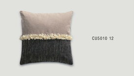 バイカラーフリンジクッションカバー【40×40cm】　チャコール　CU5010-12