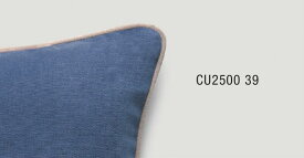 パイピングクッションカバー【40×40cm】　ダークブルー×ペールグレー　CU2500-39