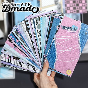 【メール便送料無料】コラージュシート ins風 6柄 痛バッグ 素材紙 アニメ DIY 女の子 推し活バッグ コラージュ素材 セット コラージュ 素材シート 便箋 14枚 84枚 フレーム 素材紙 海外 素材ペ