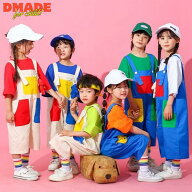 子供服 ヒップホップ ダンス衣装 サロペット ヒップホップ キッズ セットアップ ヒップホップ 男の子 女…