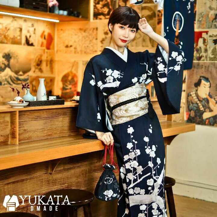 楽天市場】浴衣 レディース 黒 桜柄 花柄 花火大会 夏祭り 8点セット 