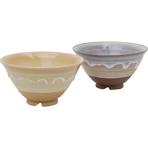 萩焼 しずく・そら飯茶碗ペア 18194 和陶器 和陶茶碗 2客茶碗