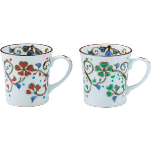 清水焼 花唐草 ペアマグカップ CTH599 和陶器