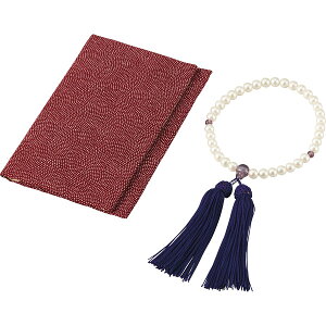 玻璃パール京念珠・念珠袋セット 女性用 409-801 装身具 婦人装身品 その他婦人装身品