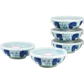 波佐見焼 花ぶどう ノンラップ小鉢5客揃 GS04-08 和陶器 和陶鉢 蓋物鉢セット