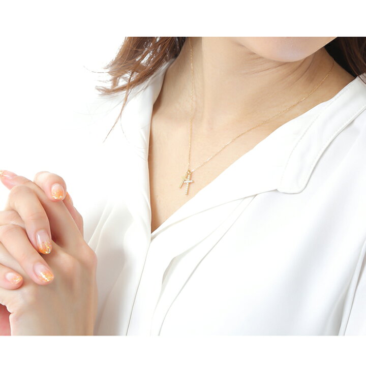 楽天市場】クロス ネックレス k18 ダイヤモンド 18金ネックレス 18k 