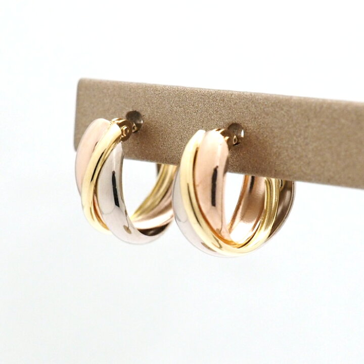 楽天市場】ピアス 18k フープ スリーカラー k18 18金 フープピアス K18 